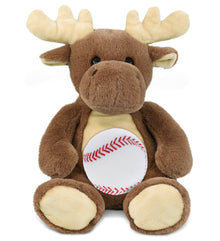 SUPER-SOFT PLUSH - MOOSE 9" WITH BASEBALL PLUSH
