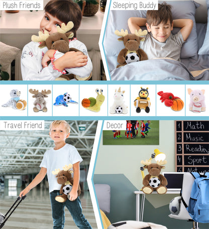 SUPER-SOFT PLUSH - MOOSE 9" WITH SOCCER PLUSH