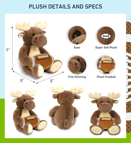 SUPER-SOFT PLUSH - MOOSE 9" WITH FOOTBALL PLUSH