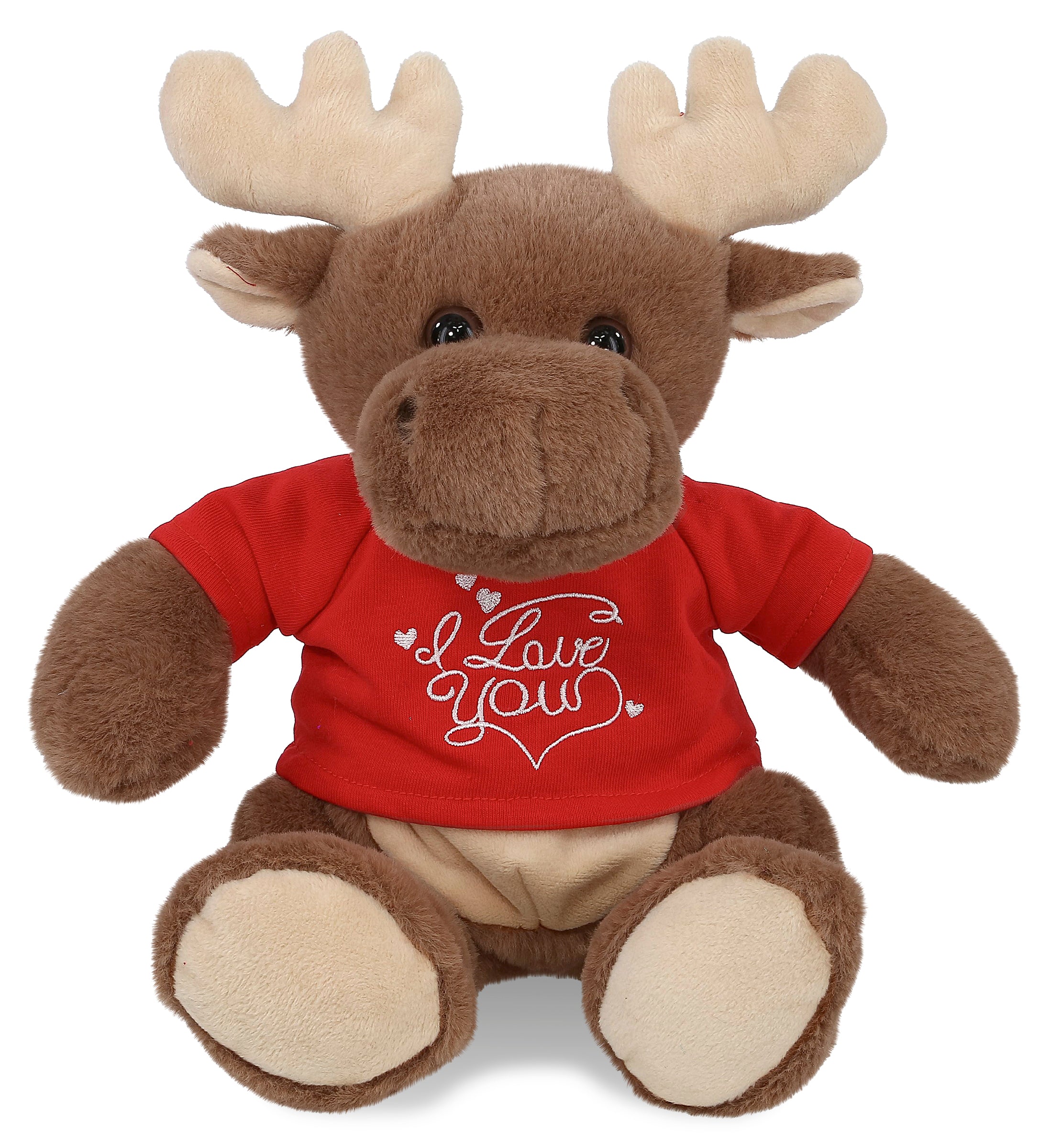 PLUSH I LOVE YOU RED SHIRT- SUPER-SOFT PLUSH - MOOSE 9"