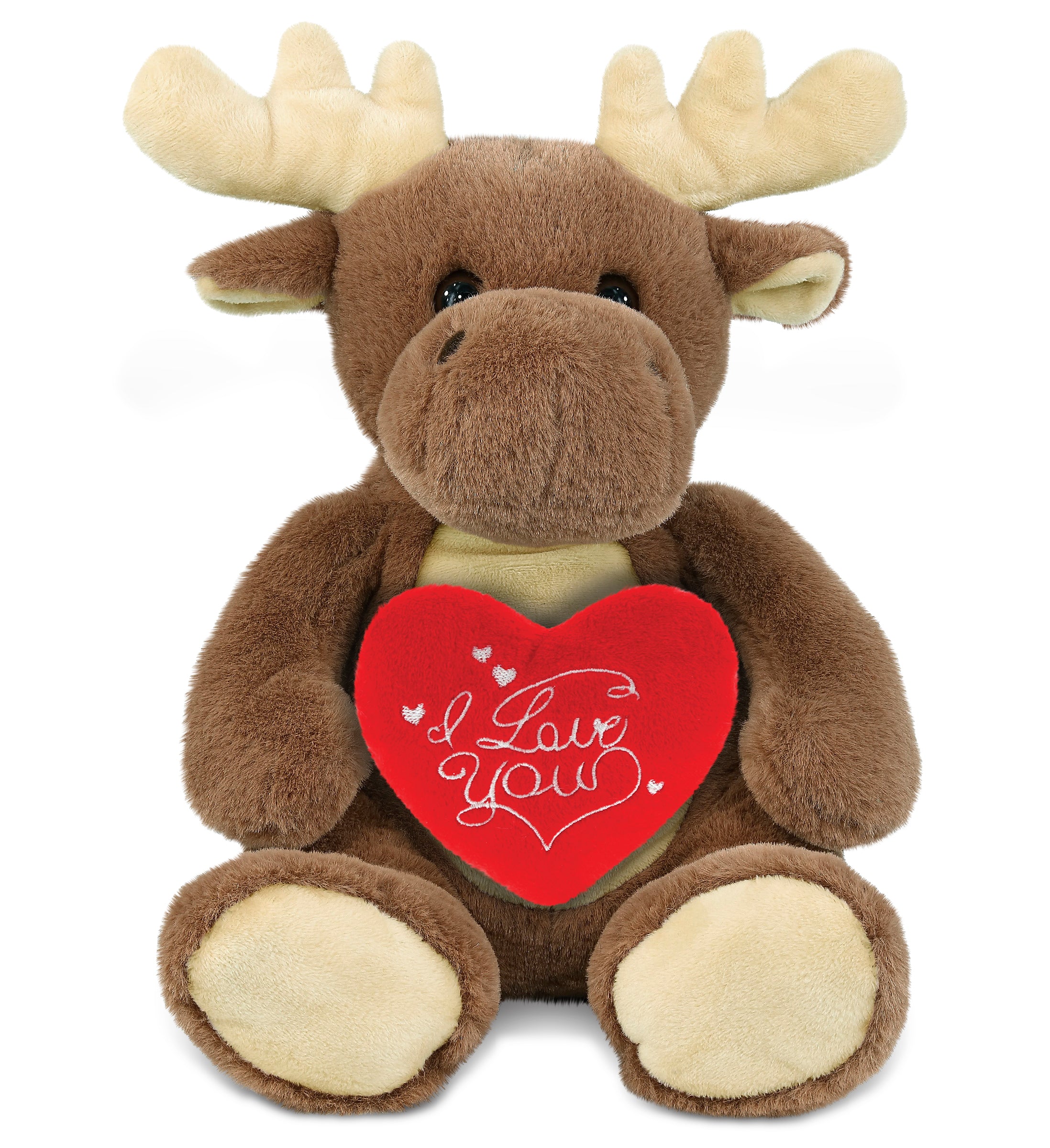 PLUSH I LOVE YOU RED HEART - SUPER-SOFT PLUSH - MOOSE 9"