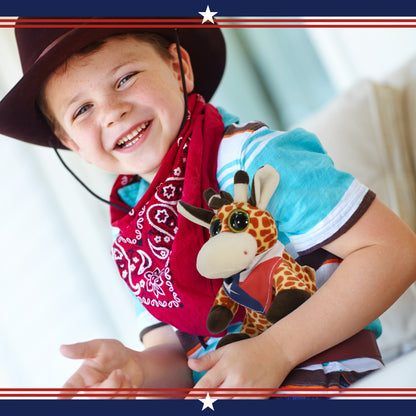 BIG EYE 6" PLUSH - GIRAFFE WITH TEXAS FLAG BANDANA