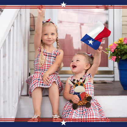 BIG EYE 6" PLUSH - GIRAFFE WITH TEXAS FLAG BANDANA