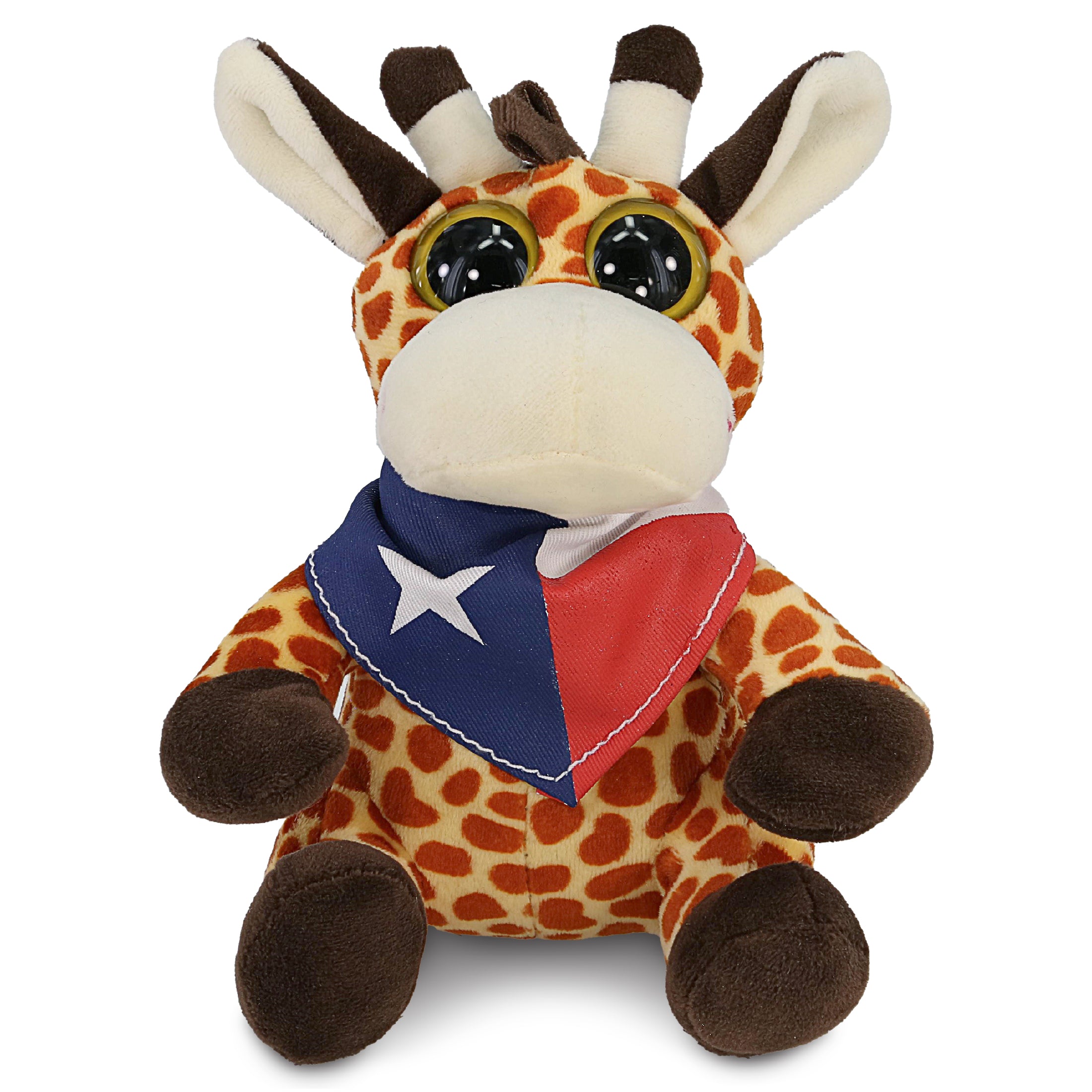 BIG EYE 6" PLUSH - GIRAFFE WITH TEXAS FLAG BANDANA