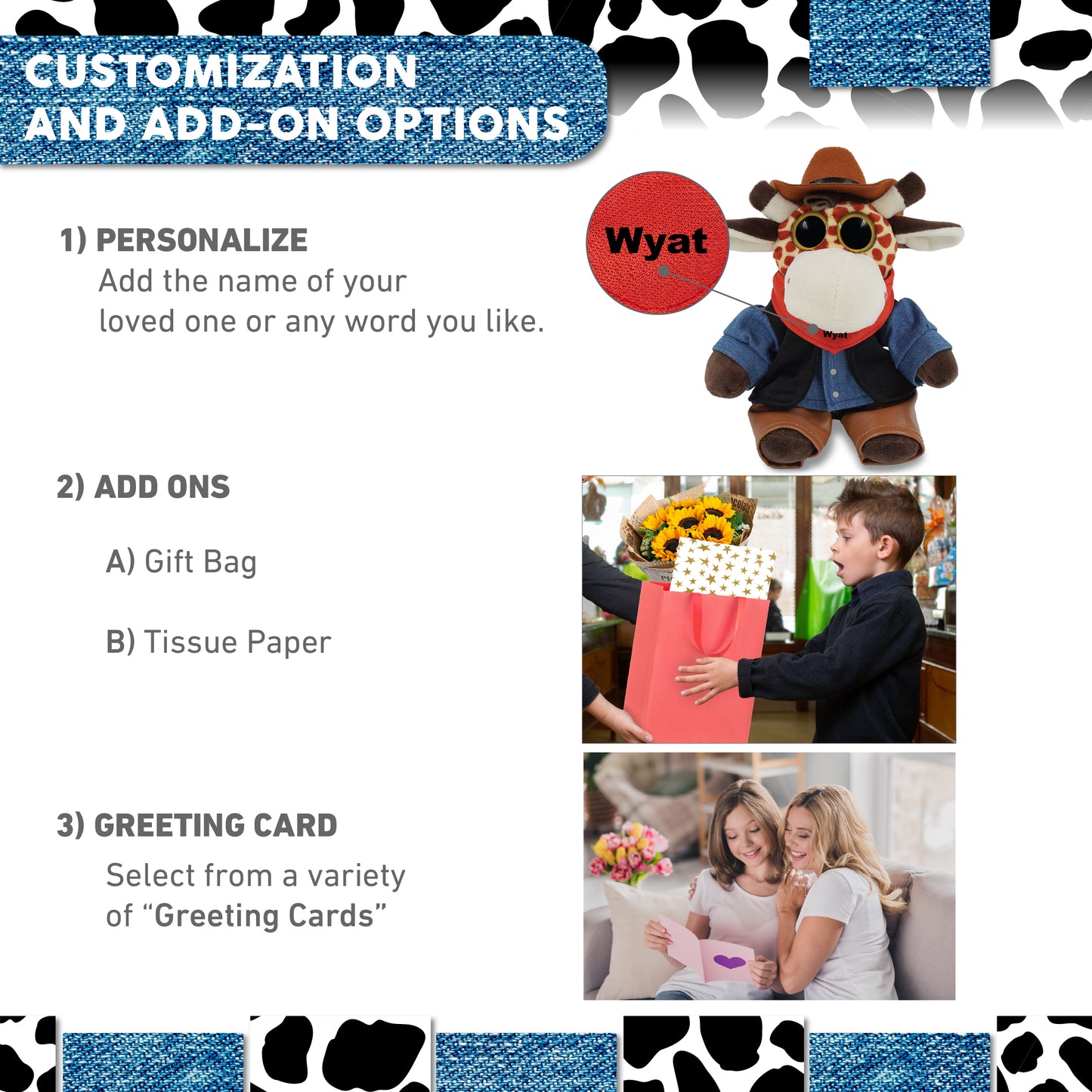 BIG EYE 6" PLUSH - GIRAFFE COWBOY DRESS UP