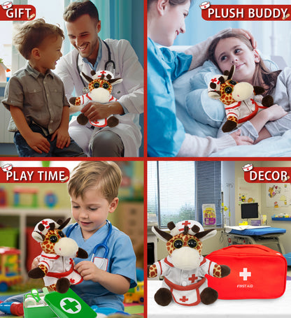 BIG EYE 6" PLUSH - GIRAFFE NURSE DRESS UP