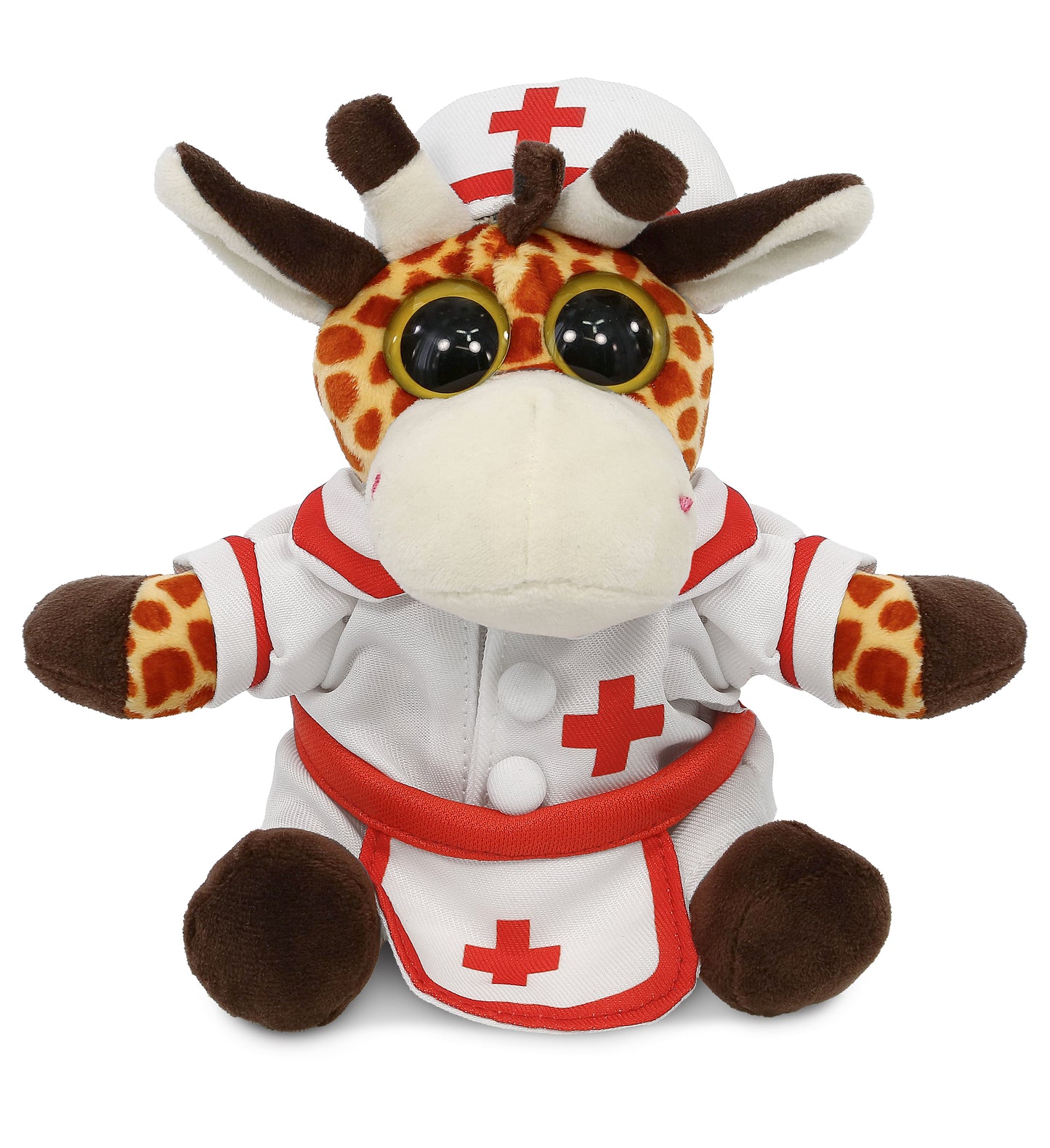 BIG EYE 6" PLUSH - GIRAFFE NURSE DRESS UP