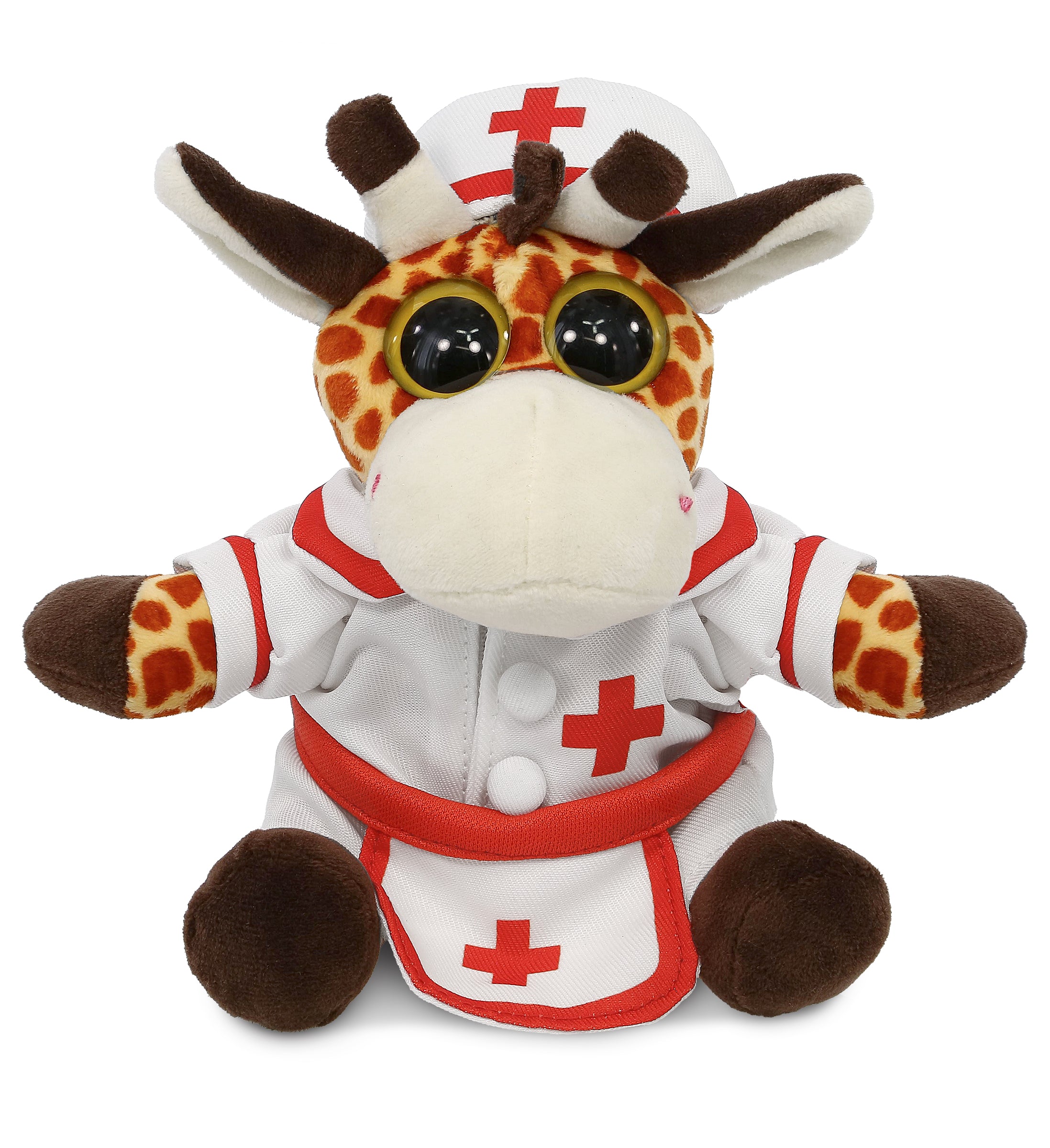 BIG EYE 6" PLUSH - GIRAFFE NURSE DRESS UP