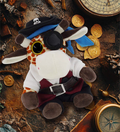 BIG EYE 6" PLUSH - GIRAFFE WITH PIRATE DRESS UP