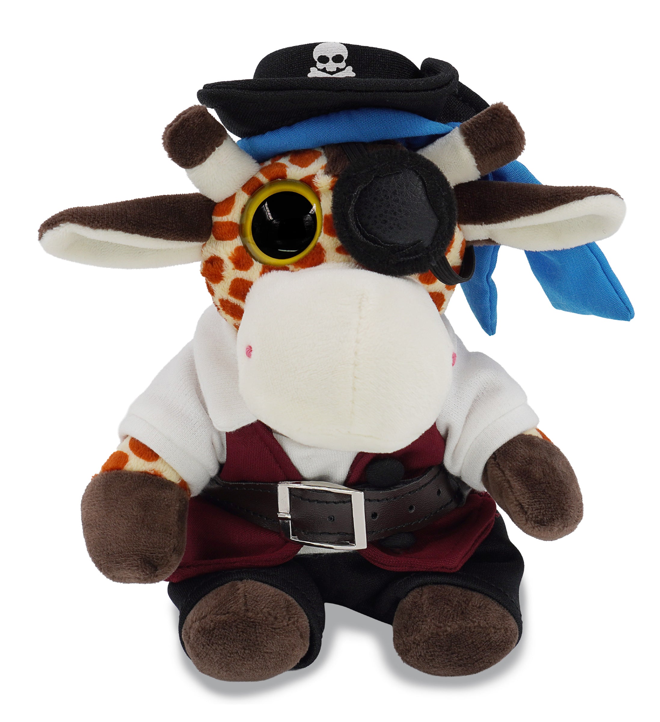 BIG EYE 6" PLUSH - GIRAFFE WITH PIRATE DRESS UP