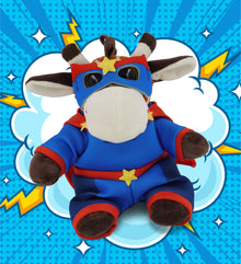 BIG EYE 6" PLUSH - GIRAFFE WITH SUPER HERO DRESS UP