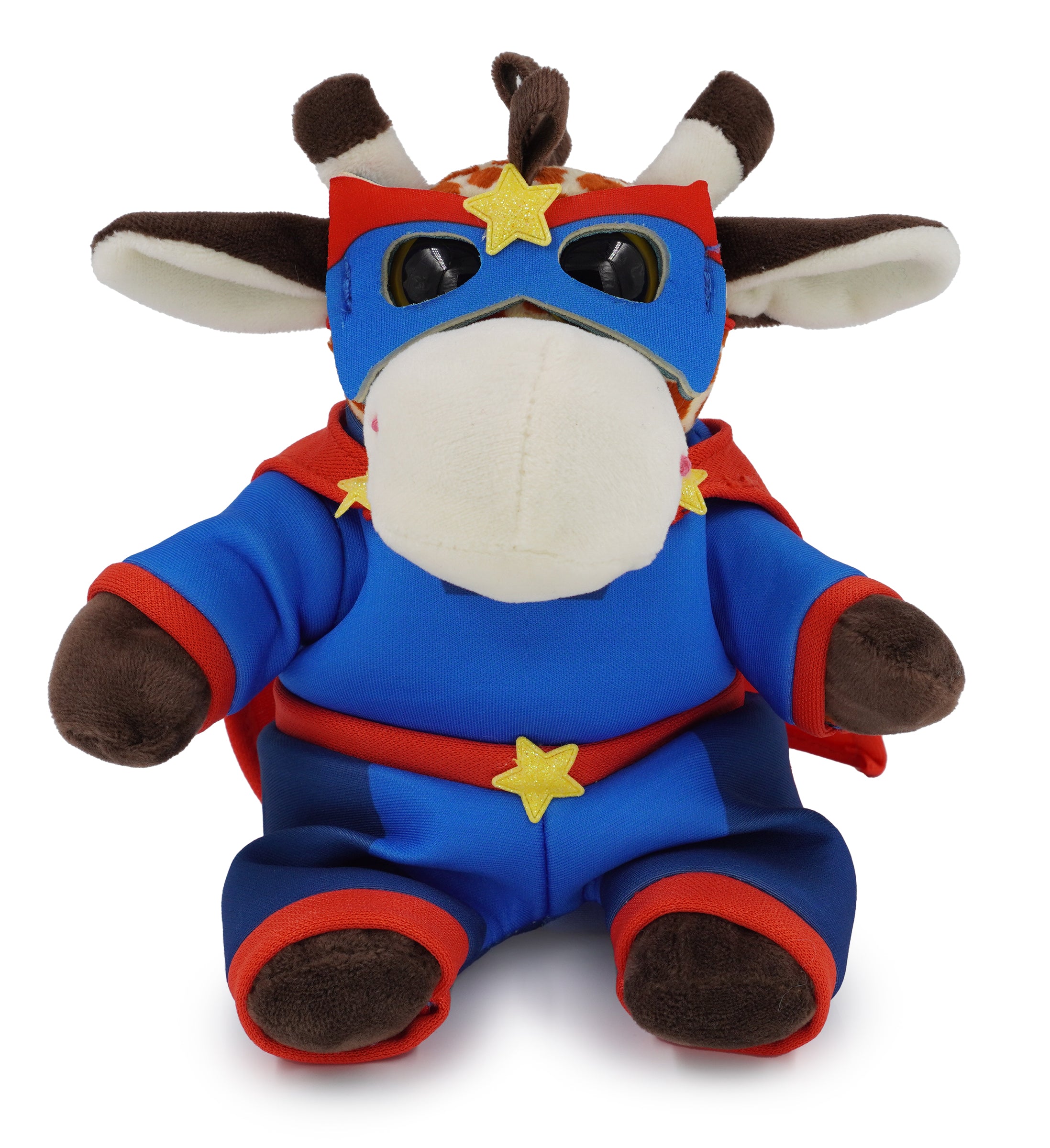 BIG EYE 6" PLUSH - GIRAFFE WITH SUPER HERO DRESS UP