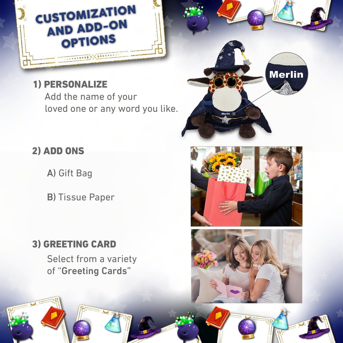 BIG EYE 6" PLUSH - GIRAFFE WITH WIZARD DRESS UP