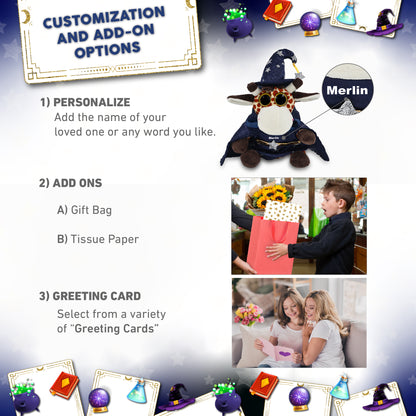 BIG EYE 6" PLUSH - GIRAFFE WITH WIZARD DRESS UP