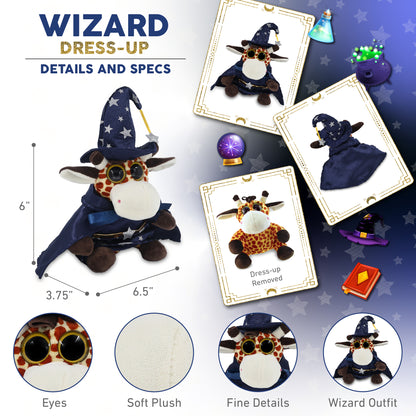 BIG EYE 6" PLUSH - GIRAFFE WITH WIZARD DRESS UP