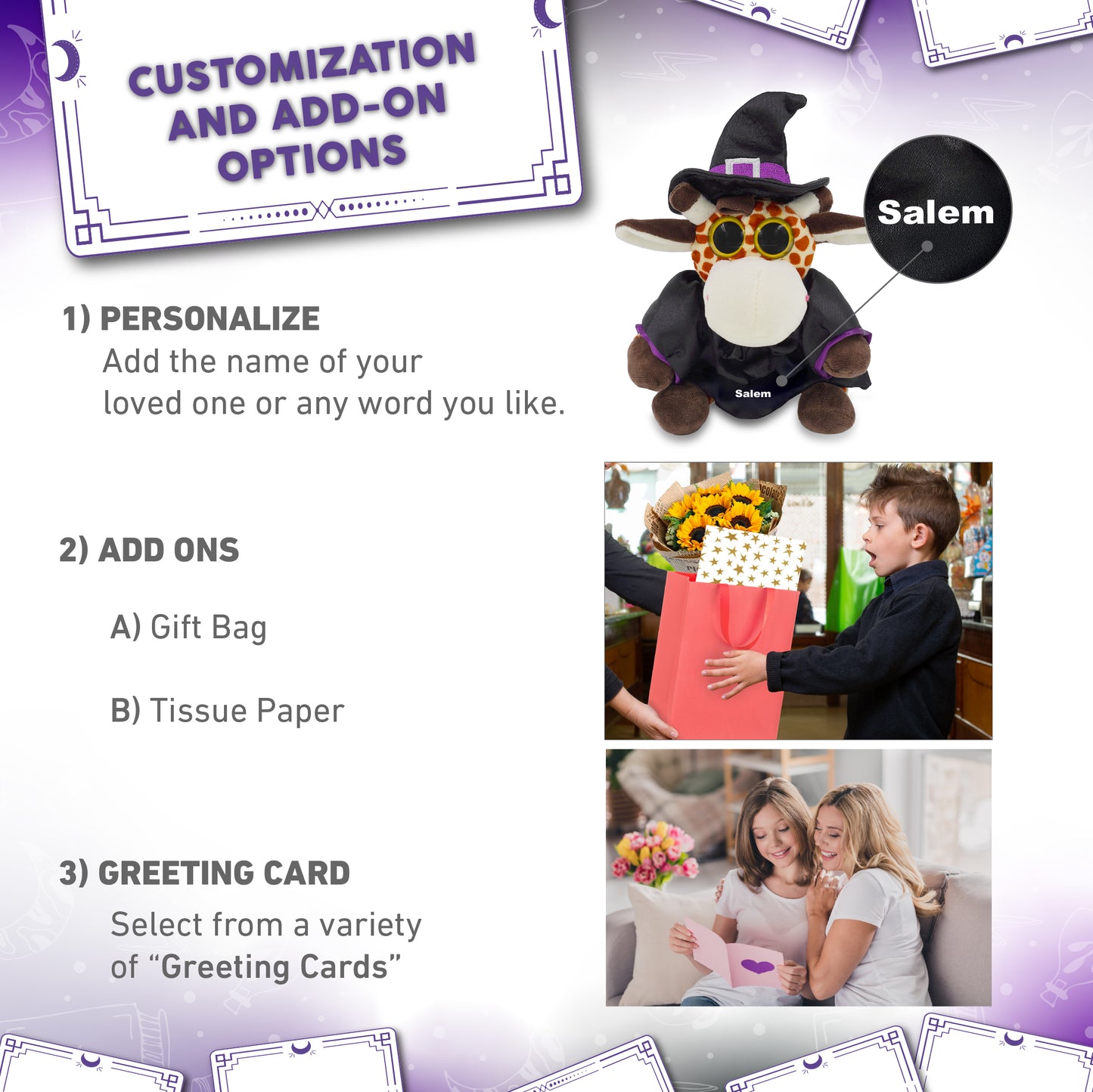 BIG EYE 6" PLUSH - GIRAFFE WITH WITCH DRESS UP