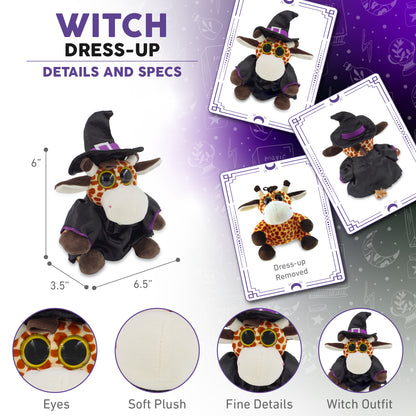 BIG EYE 6" PLUSH - GIRAFFE WITH WITCH DRESS UP
