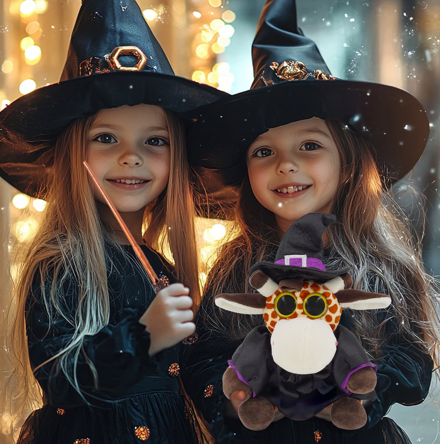 BIG EYE 6" PLUSH - GIRAFFE WITH WITCH DRESS UP