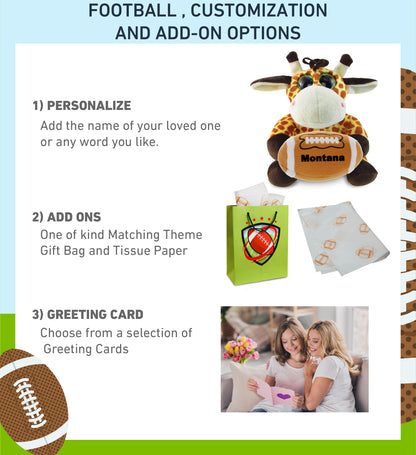 BIG EYE 6' PLUSH - GIRAFFE With Football Plush