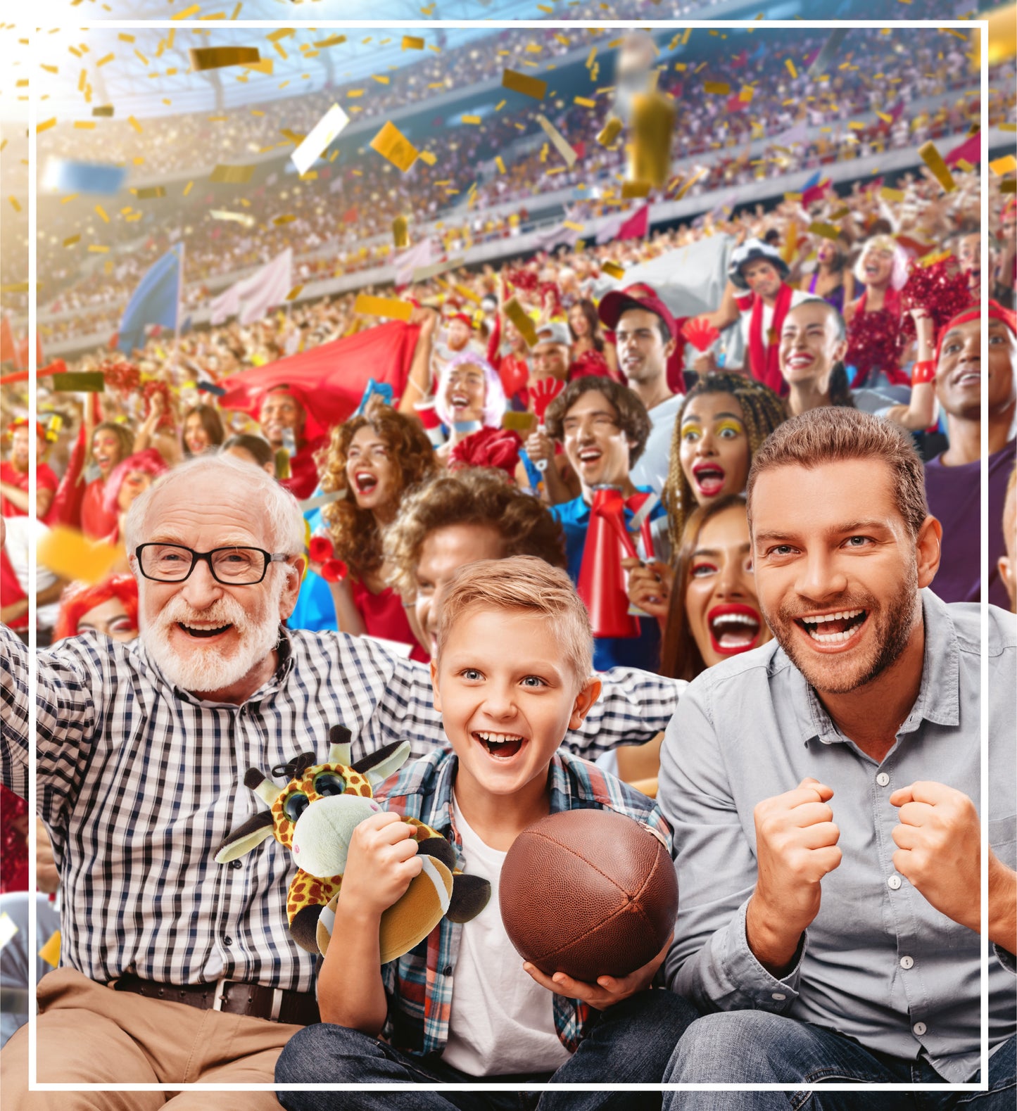 BIG EYE 6' PLUSH - GIRAFFE With Football Plush