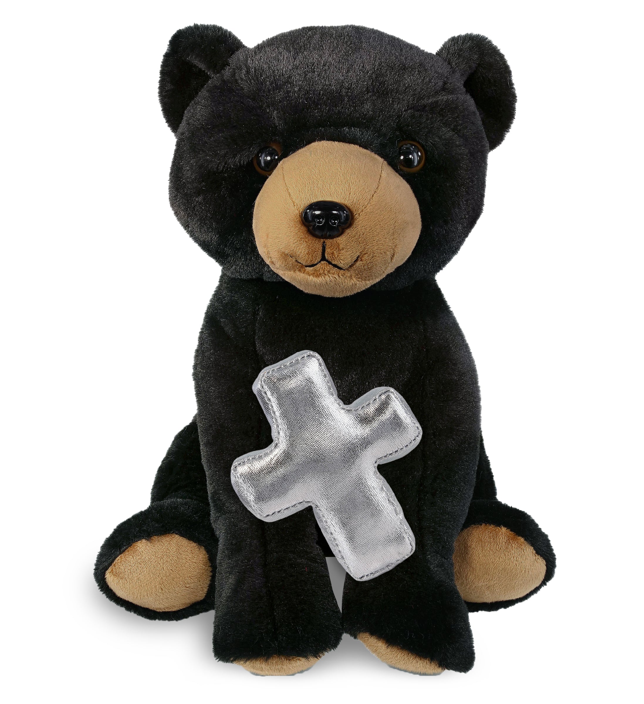 PLUSH CROSS - SUPER-SOFT PLUSH - FLOPPY BLACK BEAR 9"