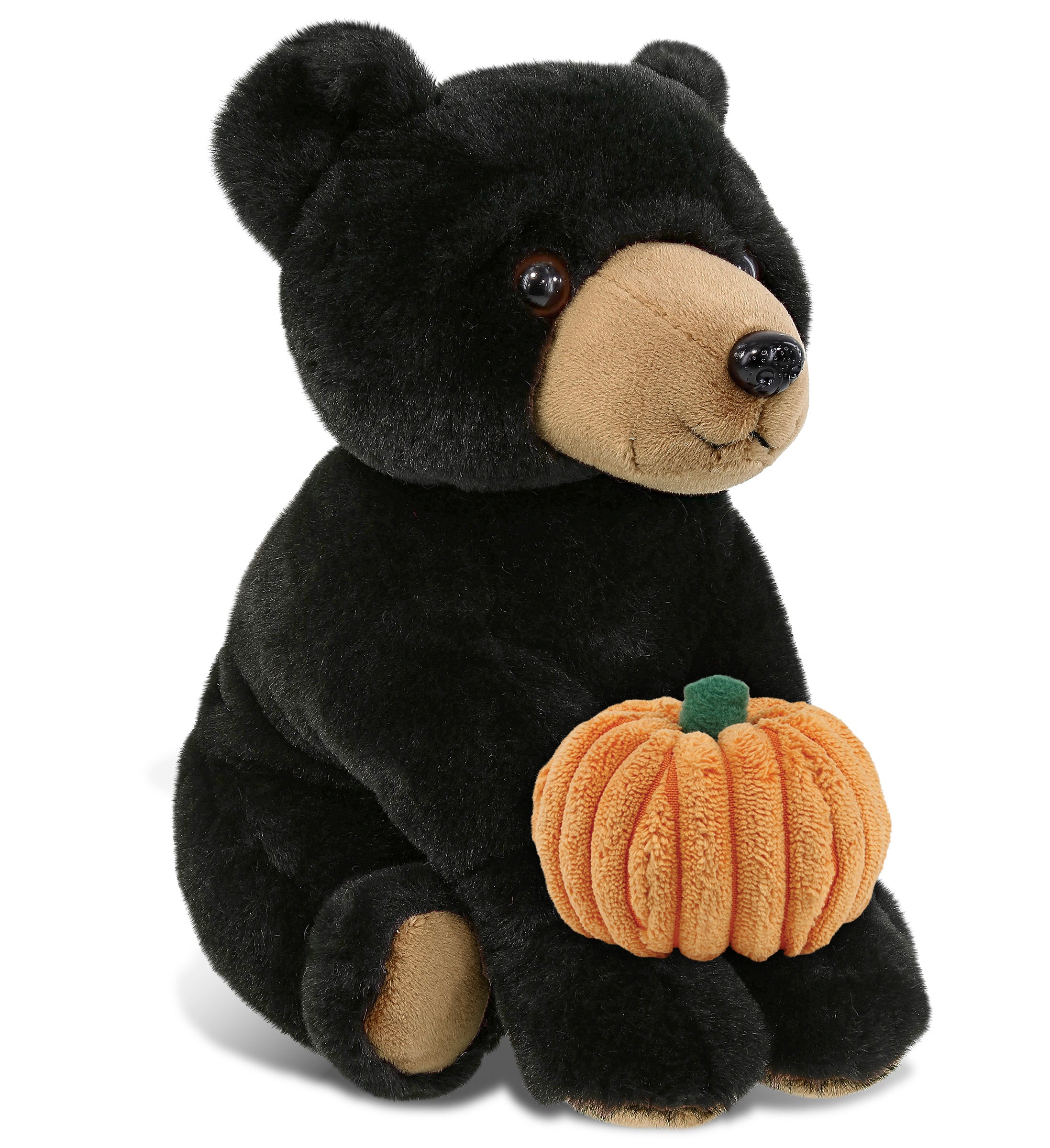PLUSH PUMPKIN - SUPER-SOFT PLUSH - FLOPPY BLACK BEAR 9"