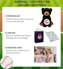 SUPER-SOFT PLUSH - FLOPPY BLACK BEAR 9" WITH BASEBALL PLUSH