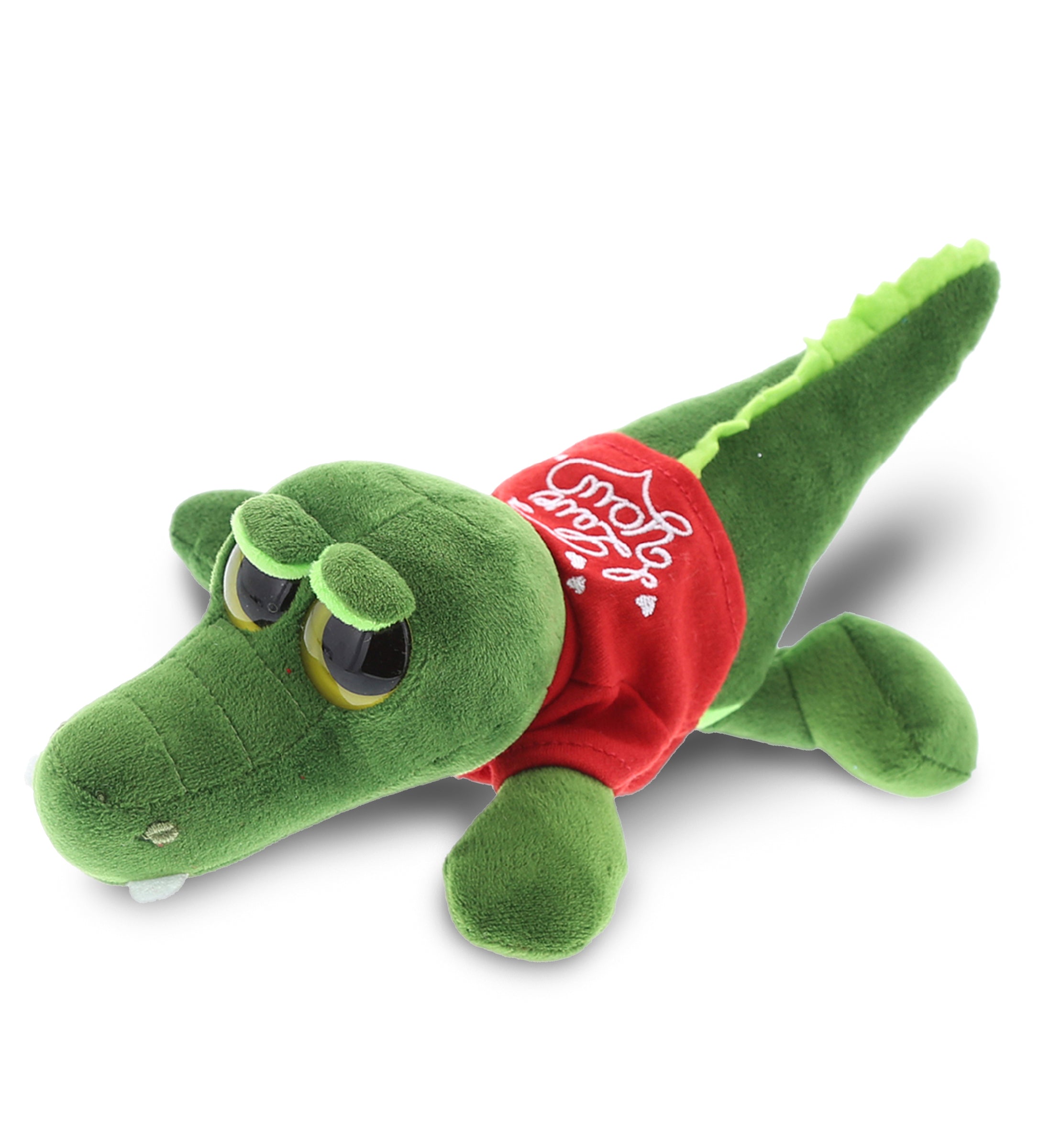 PLUSH I LOVE YOU RED SHIRT- BIG EYE 6" PLUSH - ALLIGATOR