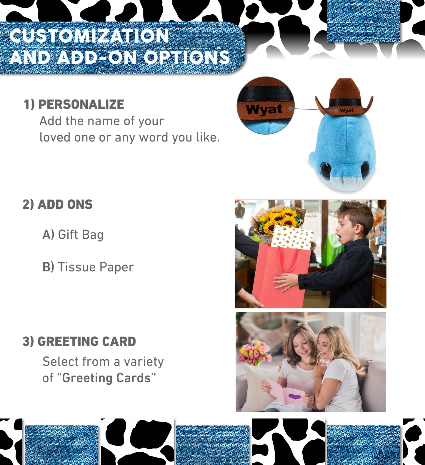 BIG EYE 6" PLUSH - DOLPHIN COWBOY DRESS UP