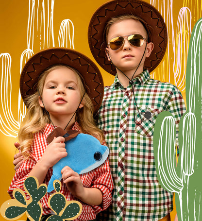 BIG EYE 6" PLUSH - DOLPHIN COWBOY DRESS UP