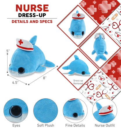 BIG EYE 6" PLUSH - DOLPHIN NURSE