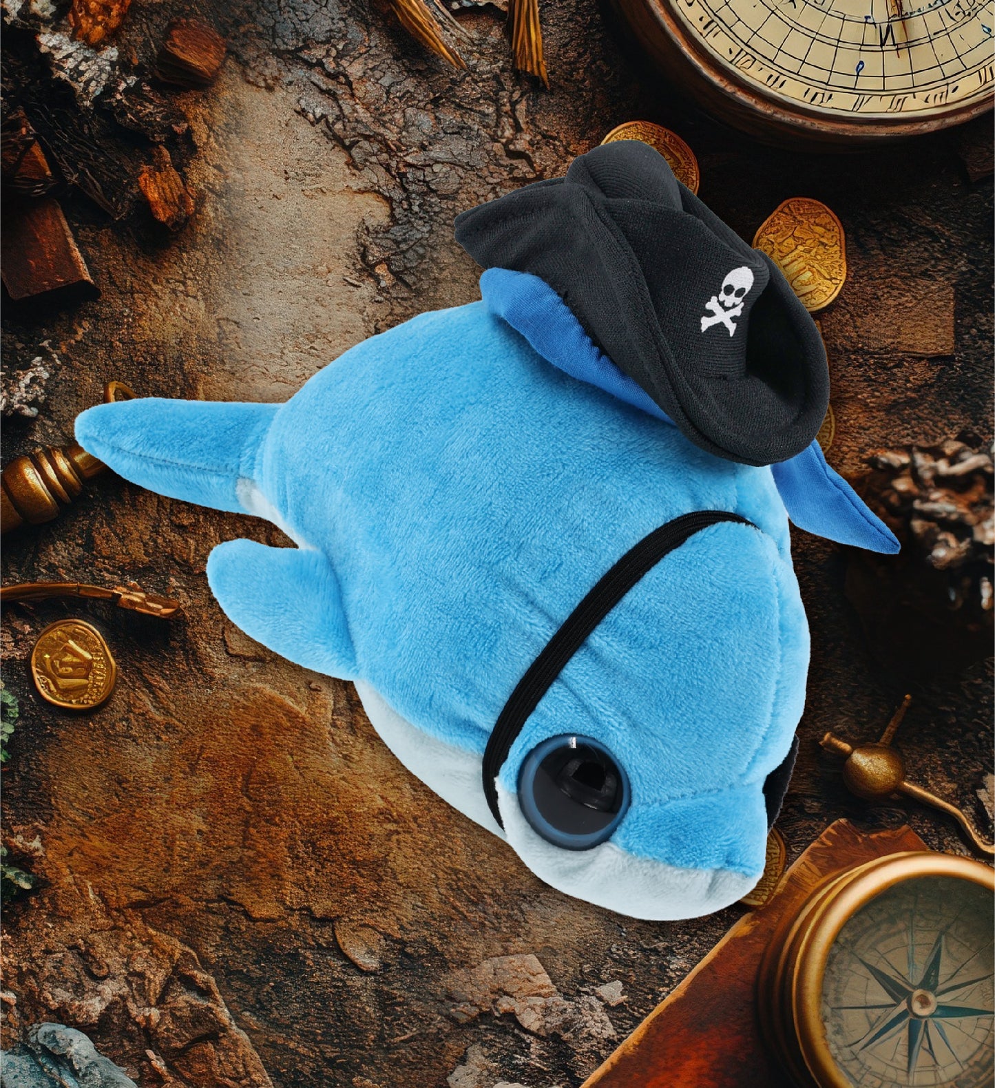 BIG EYE 6" PLUSH - DOLPHIN PIRATE DRESS UP