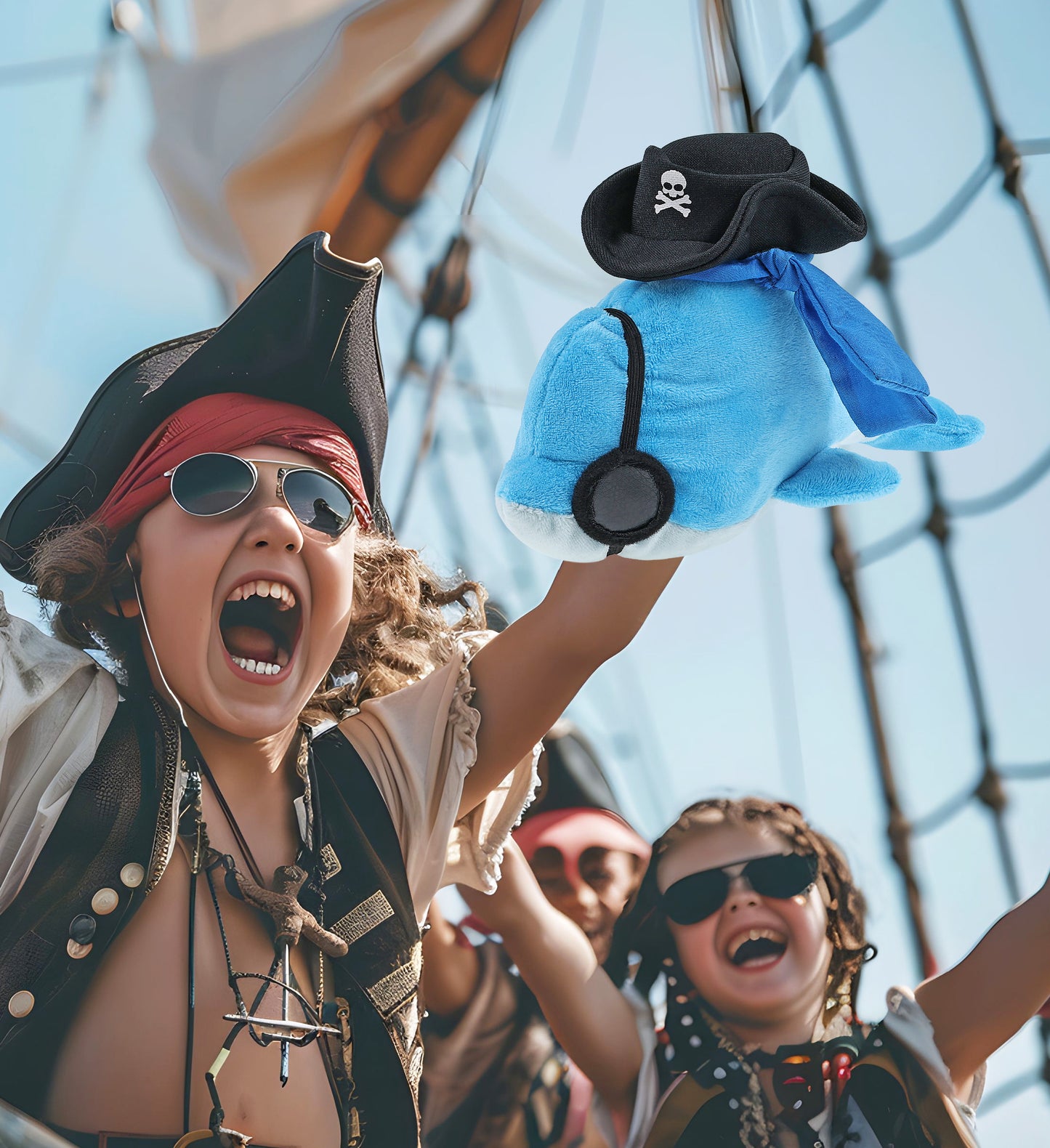 BIG EYE 6" PLUSH - DOLPHIN PIRATE DRESS UP