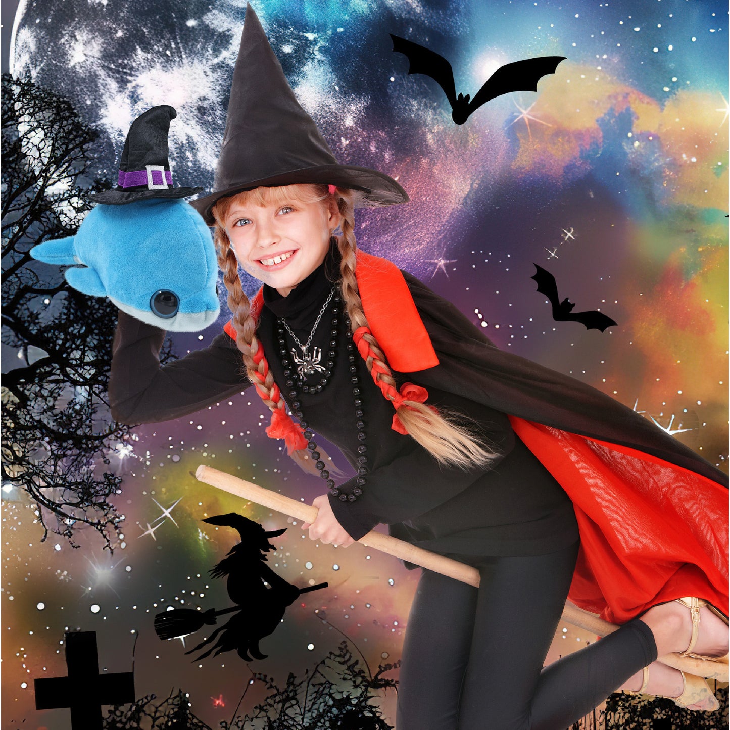 BIG EYE 6" PLUSH - DOLPHIN WITCH DRESS UP