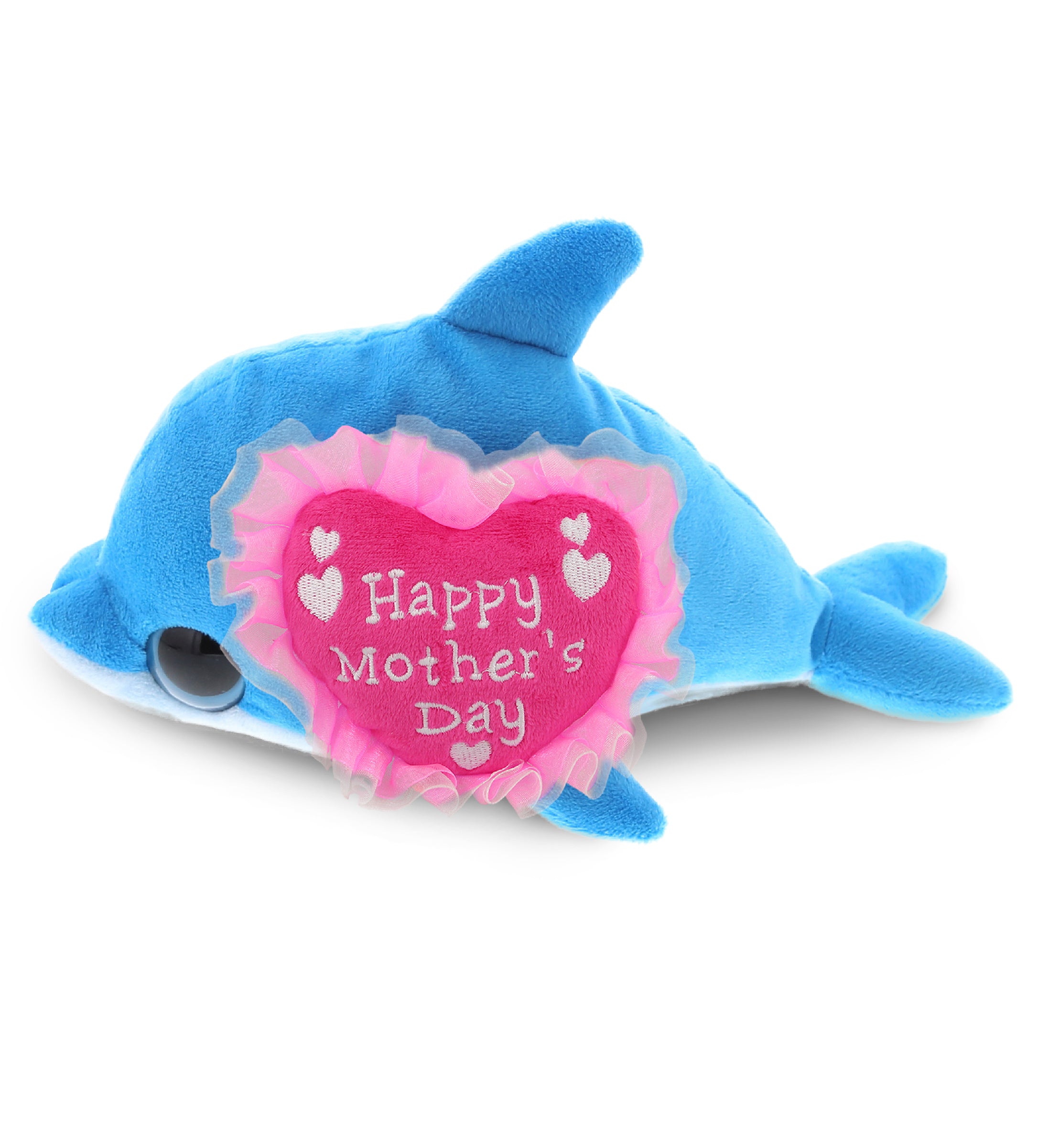 PLUSH MOTHERS DAY HEART - BIG EYE 6" PLUSH - DOLPHIN