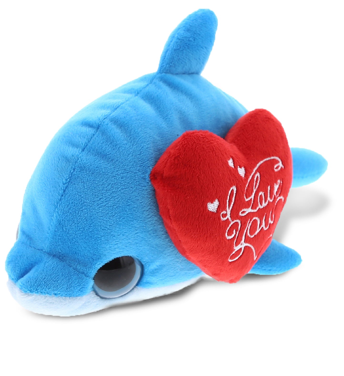 PLUSH I LOVE YOU RED HEART - BIG EYE 6" PLUSH - DOLPHIN