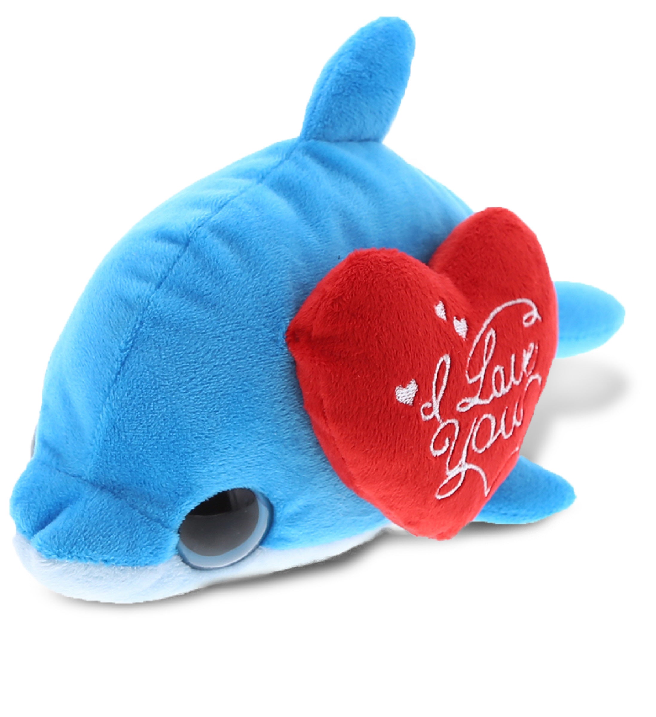 PLUSH I LOVE YOU RED HEART - BIG EYE 6" PLUSH - DOLPHIN