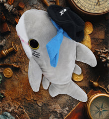 BIG EYE 6" PLUSH - SHARK WITH PIRATE DRESS UP