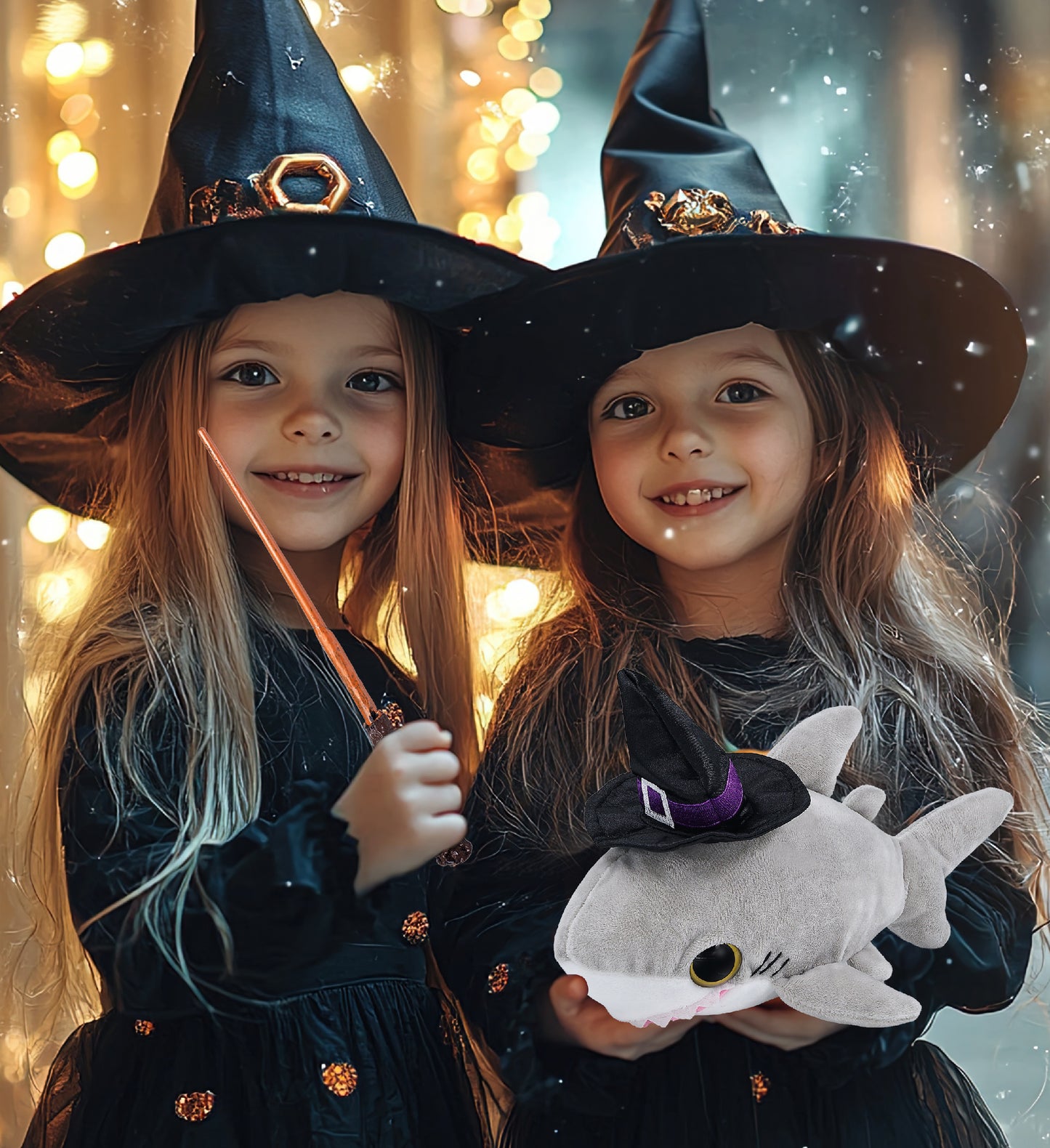 BIG EYE 6" PLUSH - SHARK WITH WITCH DRESS UP