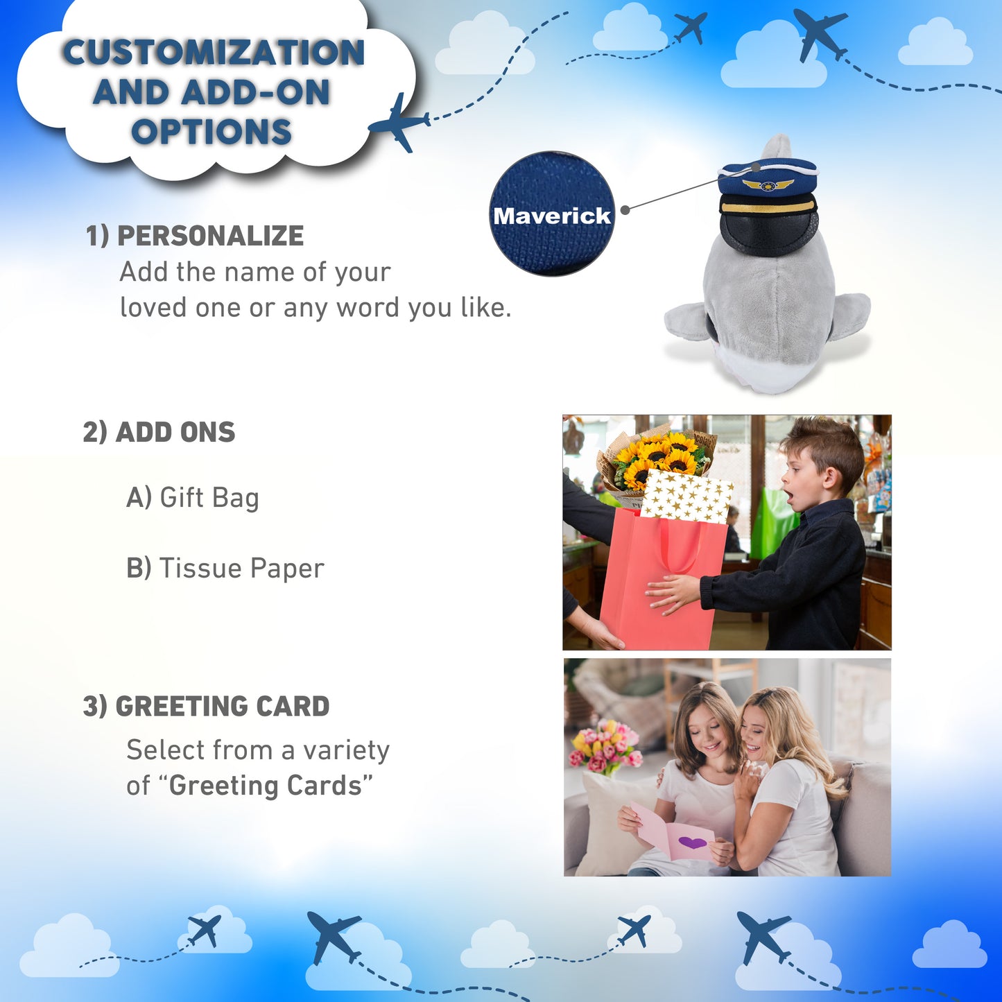 BIG EYE 6" PLUSH - SHARK WITH PILOT DRESS UP