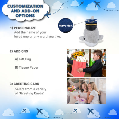 BIG EYE 6" PLUSH - SHARK WITH PILOT DRESS UP