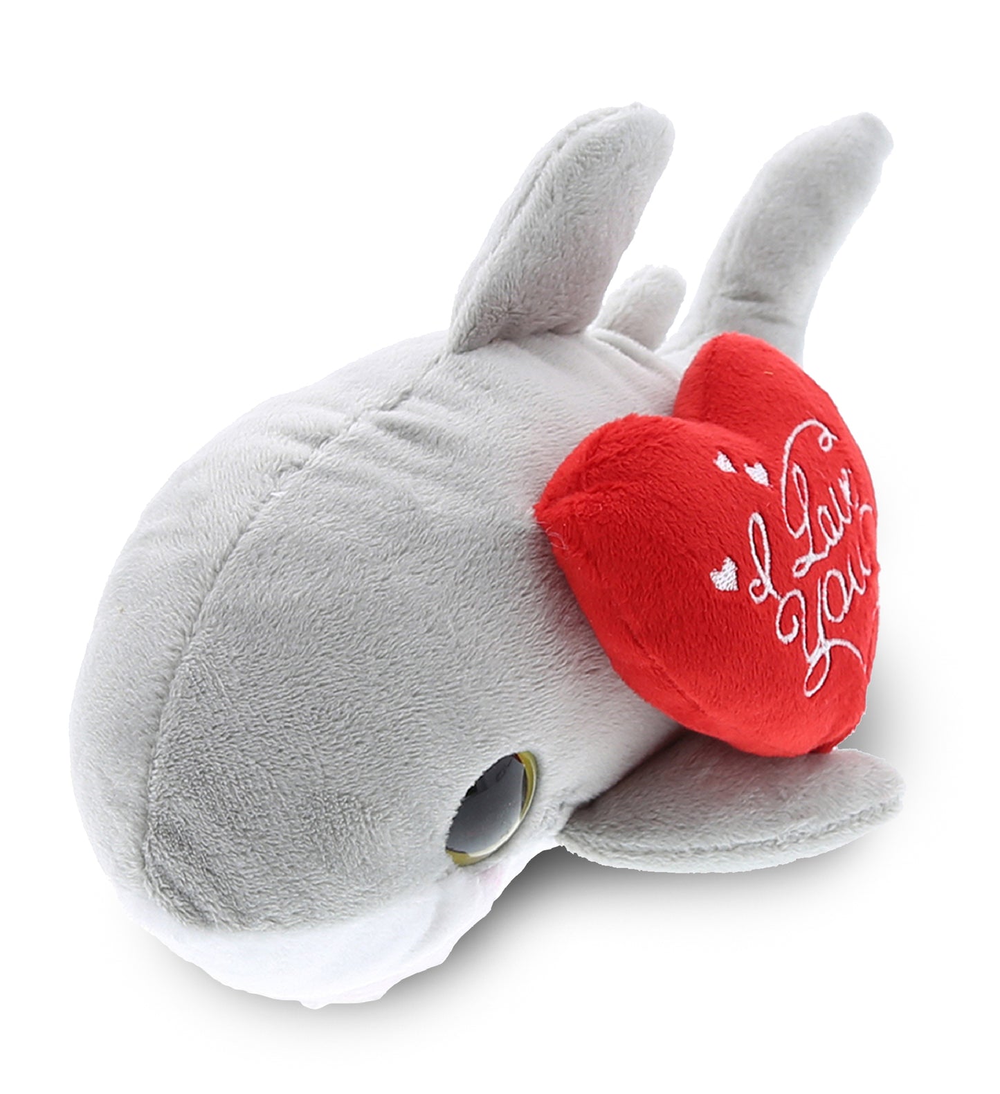 PLUSH I LOVE YOU RED HEART - BIG EYE 6" PLUSH - SHARK