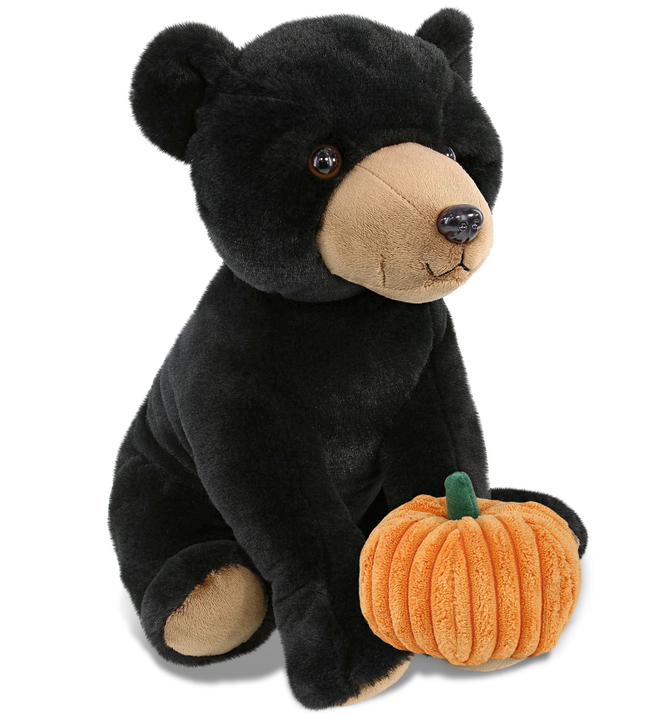 PLUSH PUMPKIN - SUPER-SOFT PLUSH - LARGE FLOPPY BLACK BEAR 12"