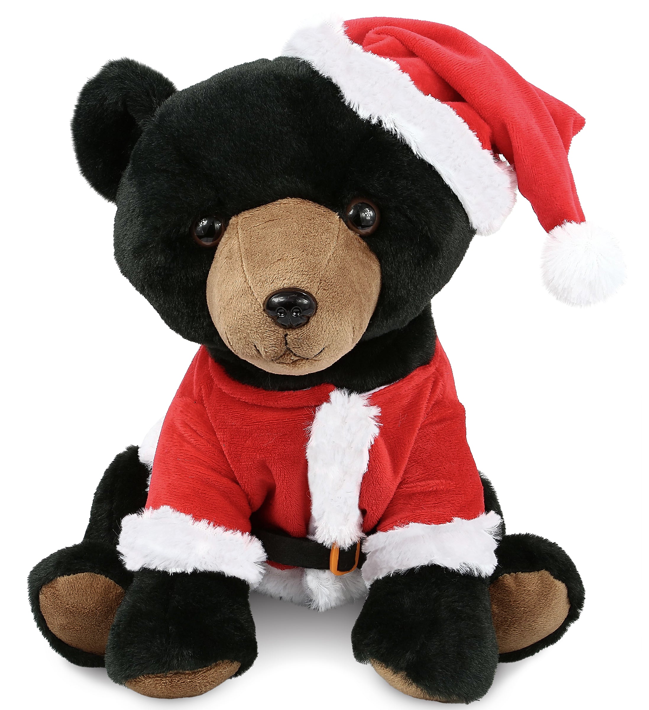 PLUSH SANTA - SUPER-SOFT PLUSH - LARGE FLOPPY BLACK BEAR 12"