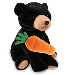 DolliBu Happy Easter Soft Plush Large Floppy Black Bear with Carrot - 8.5 Inch