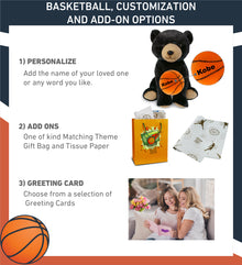 SUPER-SOFT PLUSH - LARGE FLOPPY BLACK BEAR 12" WITH BASKETBALL PLUSH