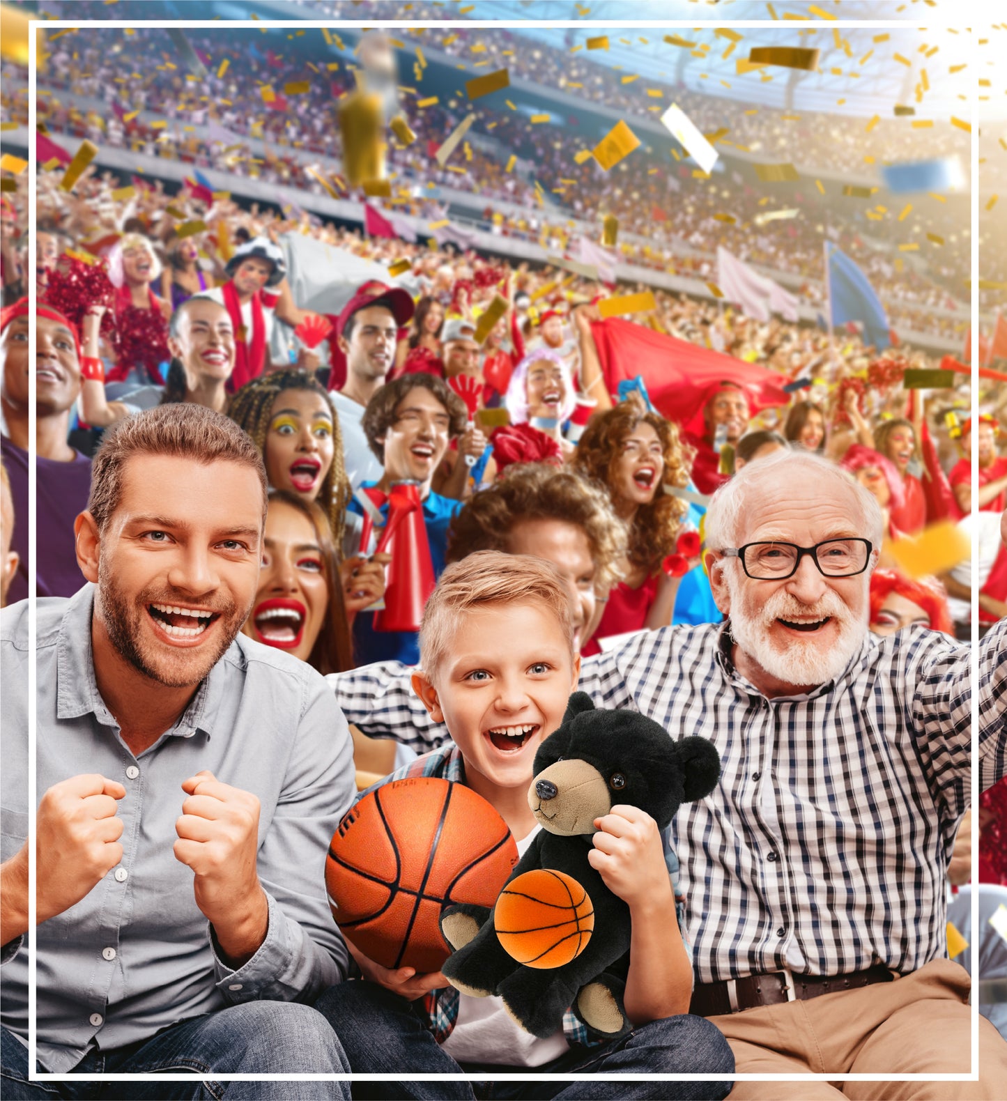SUPER-SOFT PLUSH - LARGE FLOPPY BLACK BEAR 12" WITH BASKETBALL PLUSH