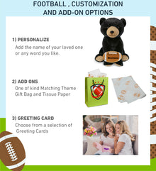 SUPER-SOFT PLUSH - LARGE FLOPPY BLACK BEAR 12" WITH FOOTBALL PLUSH