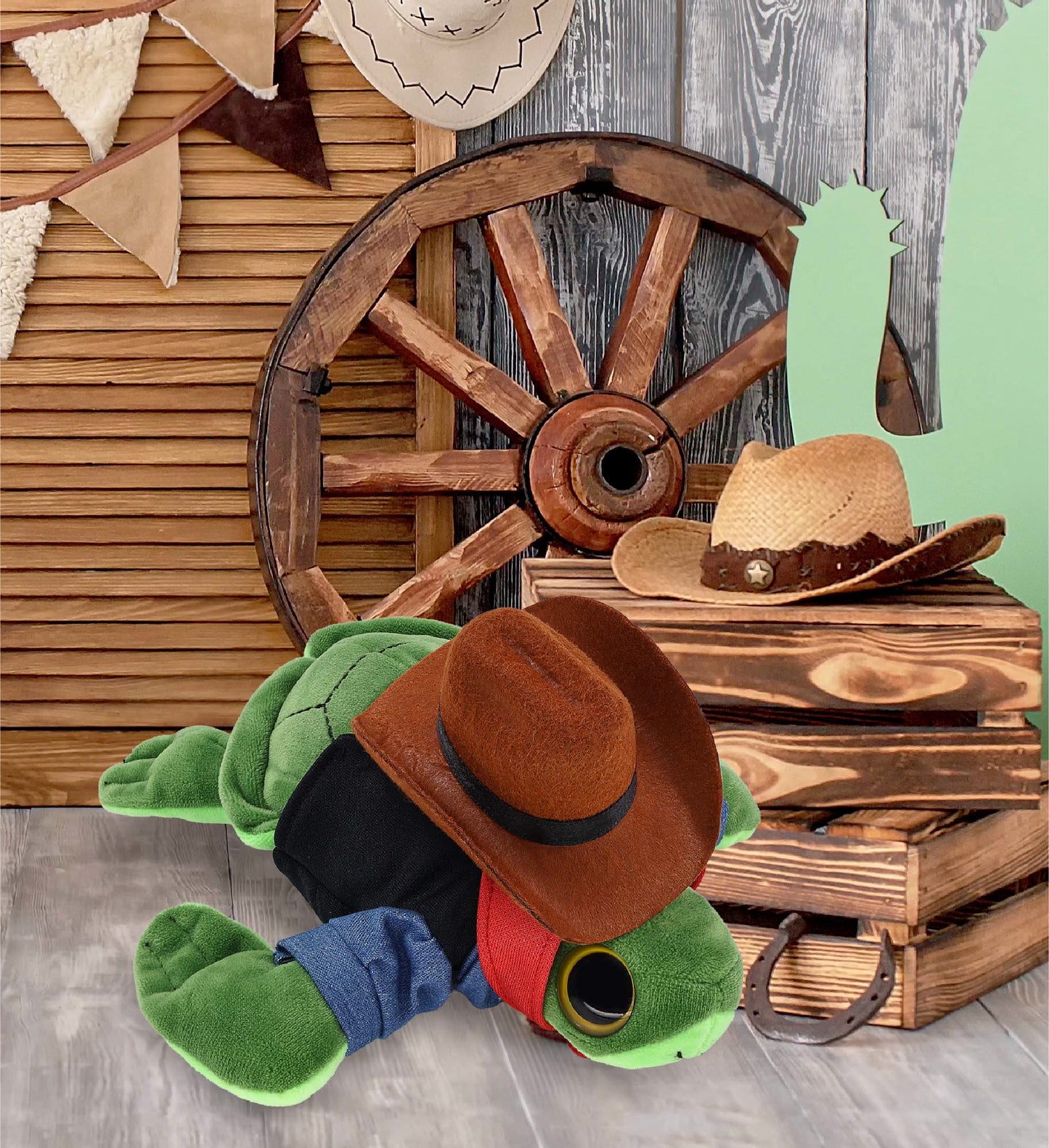 BIG EYE 6" PLUSH - SEA TURTLE COWBOY DRESS UP