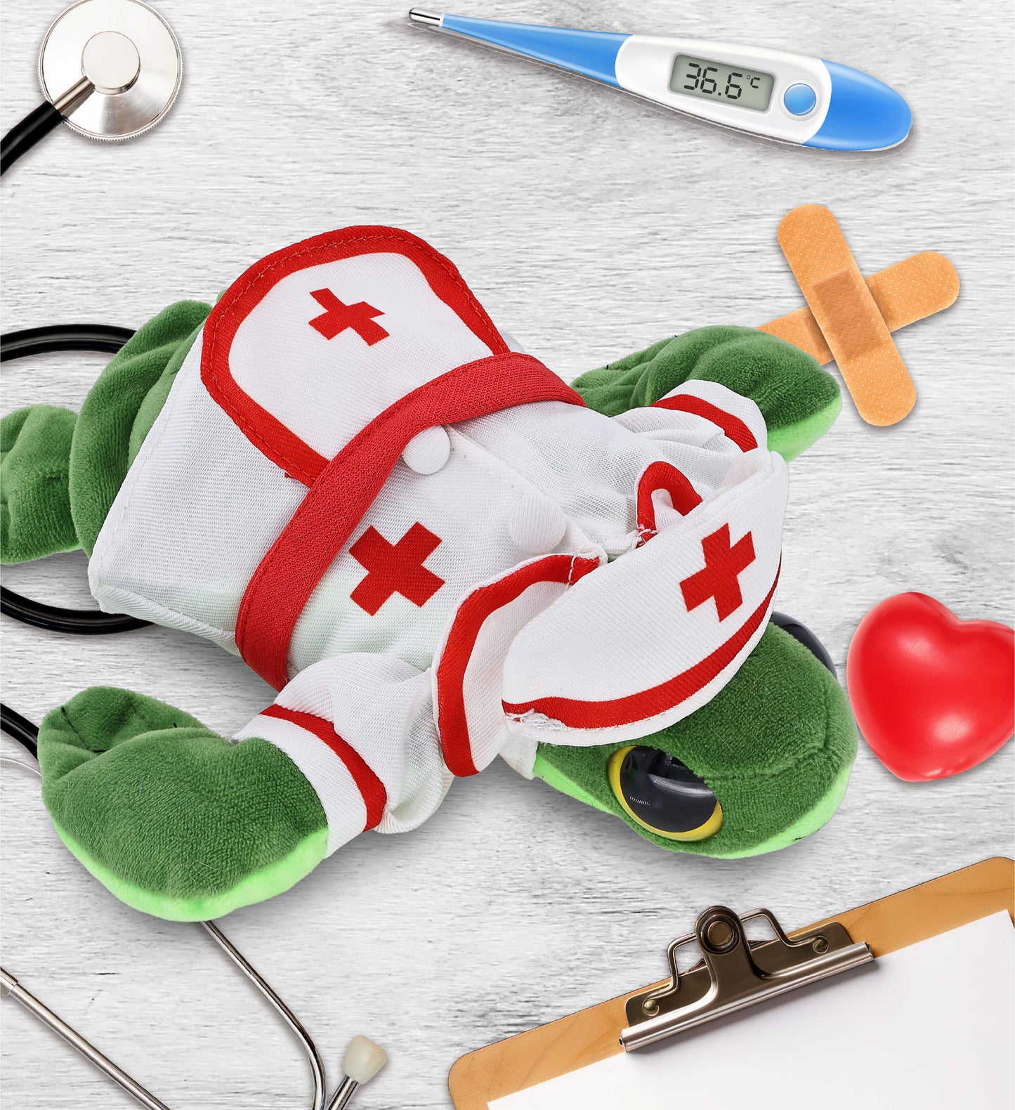 BIG EYE 6" PLUSH - SEA TURTLE NURSE DRESS UP